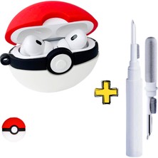 Ewec Pro 2. Nesil Poke Topu Uyumlu Kılıf, Kablo Koruyucu ve Beyaz 3 In 1 Kulaklık Temizleme Kalemi