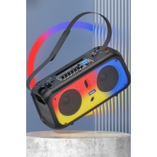 Hoco BS54 Party Çift Mikrofonlu Bluetooth Rgb Kablosuz Hoparlör - Siyah