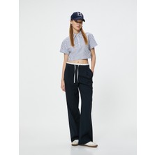 Koton Kısa Kollu Gömlek Crop Düğmeli Klasik Yaka Slim Fit