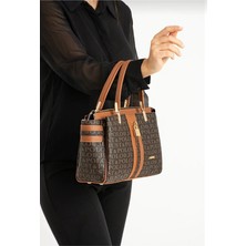 Just Polo Kadın Kahve-Taba Kilit Aksesuarlı-Uzun Askılı El ve Omuz ÇANTASI-2201