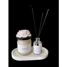 Lyn Home & Decor Standlı ve Çiçekli Oda Kokusu ve Mum Set