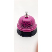 Be Beauty Fuşya Renk "ring For Kiss" Yazılı Resepsiyon Masa Zili Model K03