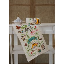 Sevilya En Güzel Mutfak Havlusu Modeli Baskılı Kadife Mutfak Havlusu 2'li