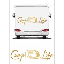 Sticker Dizayn Camp Life, Kamp Hayatı Karavan Sticker Q41