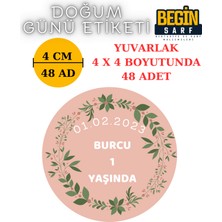 Begin Sarf 3 cm 4 cm 5 cm 6 cm Doğum Günü Hatırası Etiketi Kendinden Yapışkanlı Yuvarlak Etiket