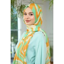 İpekhan Yaz Işıltısı Koleksiyonu Soft Şal Orange Açık Yeşil 3044-04