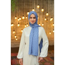 İpekhan Yaz Işıltısı Koleksiyonu İpeksi Jakar Şal Kot Mavi 9014-16