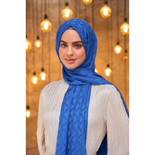 İpekhan Yaz Işıltısı Koleksiyonu İpeksi Jakar Şal Sax Mavi 9014-08