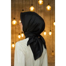 İpekhan Düz Desen Vual Eşarp Siyah Vual Ipek Eşarp -  10100-34