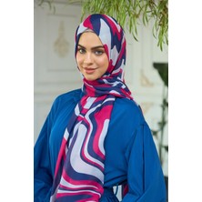 İpekhan Yaz Işıltısı Koleksiyonu Soft Şal Lacivert Pembe 3044-10