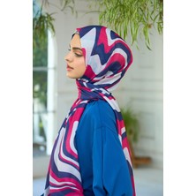 İpekhan Yaz Işıltısı Koleksiyonu Soft Şal Lacivert Pembe 3044-10