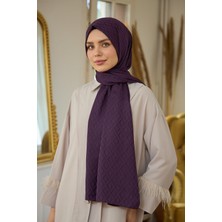 İpekhan Yaz Işıltısı Koleksiyonu Ipeksi Jakar Şal Patlıcan Mor 9015-21