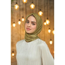 İpekhan Düz Desen Vual Eşarp Zeytuni Vual Ipek Eşarp -  10100-33