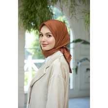 İpekhan Düz Desen Vual Eşarp Kahverengi Vual Ipek Eşarp -  10100-18