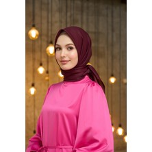 İpekhan Düz Desen Vual Eşarp Bordo Vual Ipek Eşarp -  10100-28