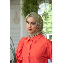 İpekhan Düz Desen Vual Eşarp Açık Haki Vual Ipek Eşarp -  10100-19