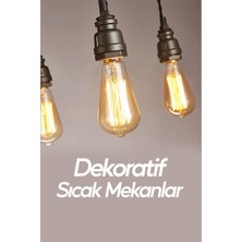 Suled   Dekoratif 5'li Retro Rustik Ampül E27 Standart Duy 220V Ev Cafe Aplik Abajur Tavan Ampülü