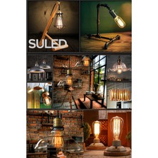 Suled   Dekoratif 5'li Retro Rustik Ampül E27 Standart Duy 220V Ev Cafe Aplik Abajur Tavan Ampülü
