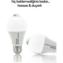 Suled Hareket Sensörlü LED Lamba 5 Adet Ampül Beyaz Işık 12W A++ %80 Tasarruflu Otomatik Yanıp Söner