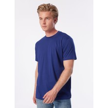 John Richmond Bisiklet Yaka Mavi Erkek T-Shirt UMP24013TS
