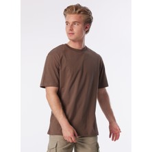 Denim Trip Rahat Fit Basic Kahverengi Erkek T-Shirt
