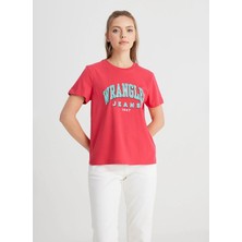 Wrangler Bisiklet Yaka Pembe Kadın T-Shirt W7N4205541611-BISIKLET Yaka T-Shirt