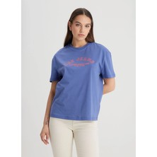 Lee Bisiklet Yaka Mavi T-Shirt LI04EHX1TOQF-BISIKLET Yaka T-Shirt