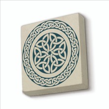 Sadrazam Keltik Stili Yuvarlak Desen Baskılı Doğaltaş MAGNETKD-056BUZDOLABI Süsü