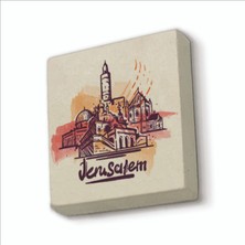 Sadrazam Kudüs Görseli Baskılı Doğaltaş MAGNETKRG-067BUZDOLABI Süsü