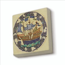 Sadrazam Gemi Baskılı Doğaltaş MAGNETKRG-131BUZDOLABI Süsü