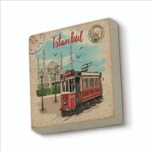Sadrazam Nostaljik Tramvay Baskılı Doğaltaş MAGNETKRT-044BUZDOLABI Süsü