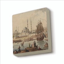 Sadrazam Eminönü Yeni Camii Çizim, Osmanlı Dönemi Baskılı Doğaltaş MAGNETKRT-040BUZDOLABI Süsü