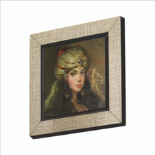 Sadrazam Osmanlı Kadın Çizimi Baskılı Mdf MAGNETKRT-111BUZDOLABI Süsü