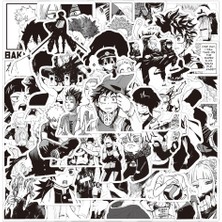 Pengfu Shop 50 Adet Hei Bai B Tarzı Siyah Beyaz Mix Anime Jujutsu Kaisen Haikyuu Çıkartmalar Grafiti Dıy Dizüstü Gitar Motosiklet Kaykay Bagaj Çıkartmaları Oyuncak (Yurt Dışından)