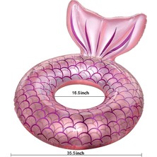 Pengfu Shop Pembe Tarzı Denizkızı Şişme Yüzme Simidi Yetişkin Plaj Oyuncakları Için Arkalıklı Terazi Havuz Minderi Şamandıra Havuz Aksesuarları Colchoneta A (Yurt Dışından)