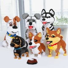 Pengfu Shop Corgi Tarzı Kutu Yok Karikatür Hayvanlar Husky Dachshund Mini Mikro Tuğlalar Modle Shiba Inu Schnauzer Kaniş Mike Köpek Yapı Taşları Kaniş Oyuncaklar Çocuk Için (Yurt Dışından)