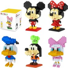 Pengfu Shop Kutu Stili Yok Plastik Mini Bloklar Mickey Minnie Donald Duck Karikatür Diy Modeli Mikro Yapı Tuğla Blokları Aksiyon Figürleri Oyuncaklar Çocuklar Için (Yurt Dışından)