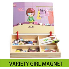 Pengfu Shop Çeşitli Kız Tarzı Ahşap Eğitici Bulmaca Montessori 3D Magnetldren's Bulmaca Eğitici Oyuncaklar Yeniden Kullanılabilir Dıy Oyuncak Okul Öncesi Eğitici Oyuncaklar (Yurt Dışından)