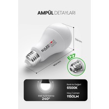 Suled Tasarruflu LED Ampül 10'lu Set 15W 1150LM Smd LED Beyaz Işık 6500K E27 Standart Lamba