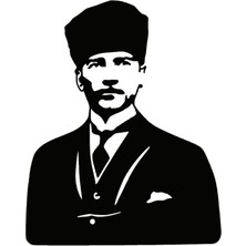 Kumraldede Kalpaklı Atatürk Duvar Dekor Sticker 40 x 52 cm