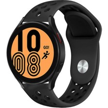 Megafox Teknoloji Amazfit Gtr/Gtr 2/Gtr 2e 47 mm (22 Mm) Uyumlu Kordon Silikon Nike Delikli Spor Kayış, Siyah