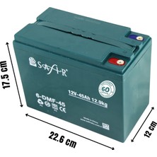 Safir Jel Akü 12 V - 45+ Ah 12.9kg (60 Ah Uyumlu)