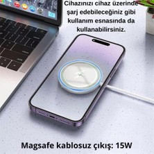 Coofbe Magsafe Masaüstü 15W Kablosuz Şarj Cihazı Kulaklık Şarj Iphone 12 13 14 15 Pro Max Uyum Şarj