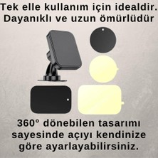 Coofbe 360° Döner Başlıklı Magsafe Uyumlu Torpido Üstü Araç Tutucu Iphone 12 13 14 15 Pro Max Uyumlu