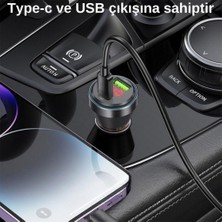 Coofbe Super Şarj Dijital Göstergeli Usb+Type-C Giriş PD48W Araç Çakmaklık Şarjı Araç Hızlı Şarj Aleti