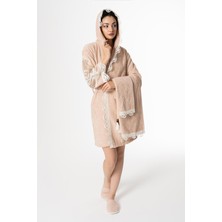 Ender Home Lena Gelin Bornoz Set 5 Parça Dantelli Çeyizlik Takım