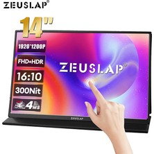 Zeuslap Z14 Lite Pro 14'' Fhd+Hdr 1920X1200 60Hz Ads-Ips Panel Type-C Ultra Ince, Dokunmatik Taşınabilir Monitör (ZL-Z14-LITE-PRO)