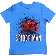 Sedirli Baskılı Örümcek Adam Pamuklu Penye Kumaş Yazlık Çocuk Tişört