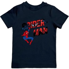 Sedirli Baskılı Örümcek Adam Pamuklu Penye Kumaş Yazlık Çocuk Tişört