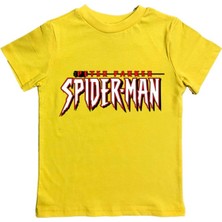 Sedirli Baskılı Örümcek Adam Pamuklu Penye Kumaş Yazlık Çocuk Tişört